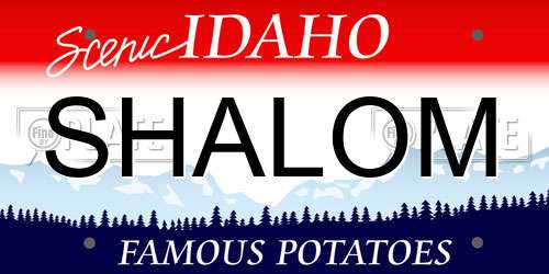 SHALOM Idaho License Plate