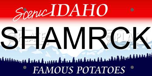 SHAMRCK Idaho License Plate