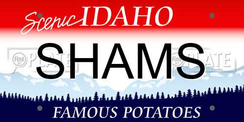 SHAMS Idaho License Plate