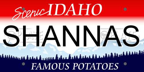 SHANNAS Idaho License Plate