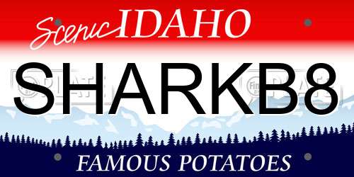 SHARKB8 Idaho License Plate