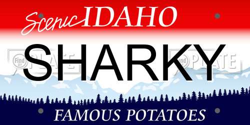 SHARKY Idaho License Plate