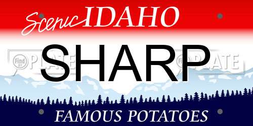 SHARP Idaho License Plate
