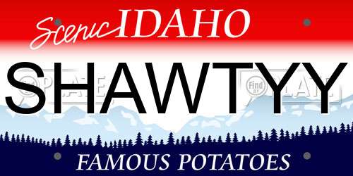 SHAWTYY Idaho License Plate