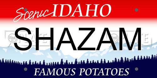 SHAZAM Idaho License Plate