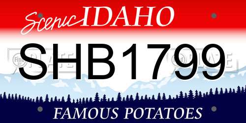 SHB1799 Idaho License Plate