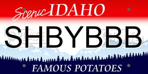 SHBYBBB Idaho License Plate