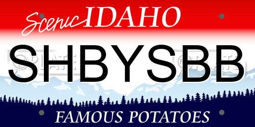 SHBYSBB Idaho License Plate