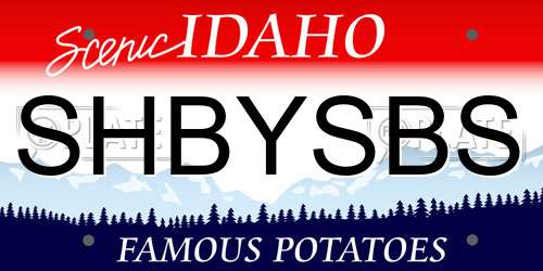 SHBYSBS Idaho License Plate