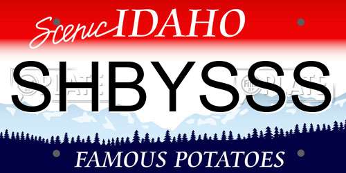 SHBYSSS Idaho License Plate