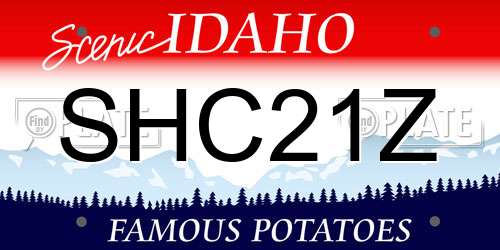 SHC21Z Idaho License Plate