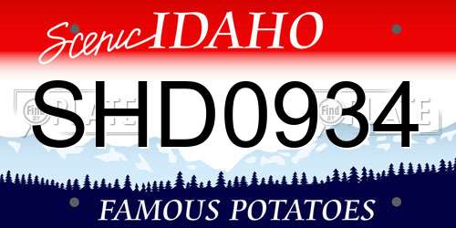 SHD0934 Idaho License Plate