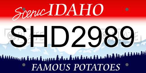 SHD2989 Idaho License Plate