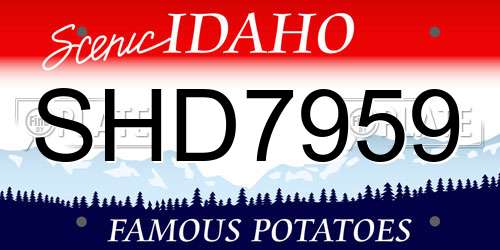 SHD7959 Idaho License Plate