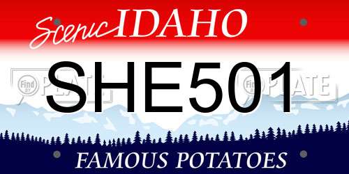SHE501 Idaho License Plate