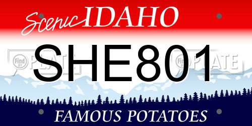 SHE801 Idaho License Plate