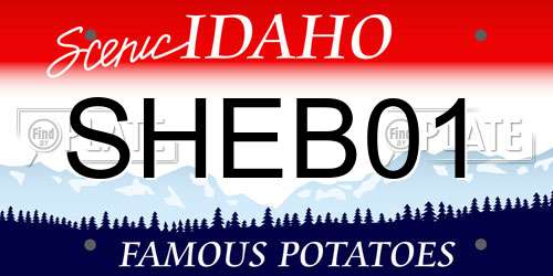 SHEB01 Idaho License Plate