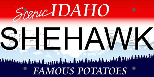SHEHAWK Idaho License Plate