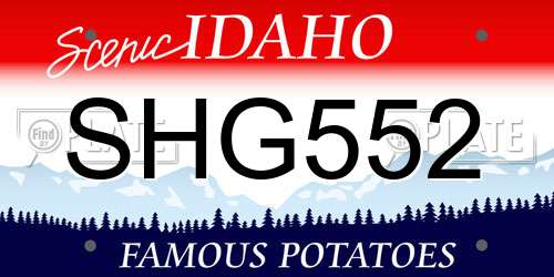 SHG552 Idaho License Plate