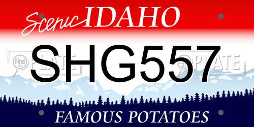 SHG557 Idaho License Plate