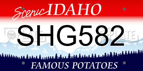 SHG582 Idaho License Plate
