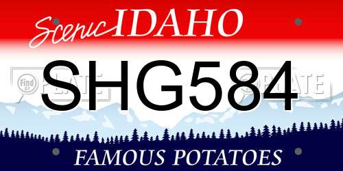 SHG584 Idaho License Plate