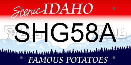 SHG58A Idaho License Plate
