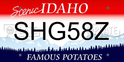 SHG58Z Idaho License Plate