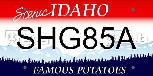 SHG85A Idaho License Plate