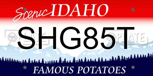 SHG85T Idaho License Plate