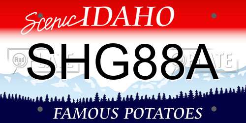 SHG88A Idaho License Plate