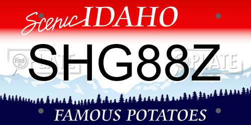 SHG88Z Idaho License Plate