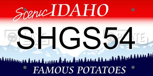 SHGS54 Idaho License Plate