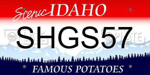SHGS57 Idaho License Plate