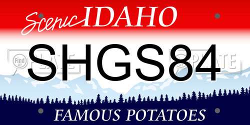 SHGS84 Idaho License Plate