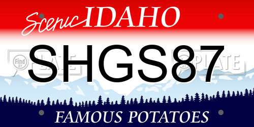 SHGS87 Idaho License Plate