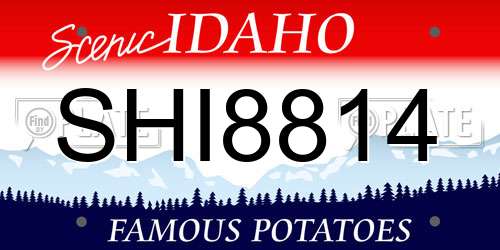 SHI8814 Idaho License Plate