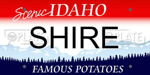 SHIRE Idaho License Plate