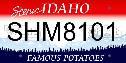 SHM8101 Idaho License Plate