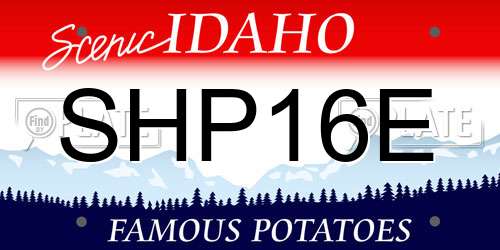 SHP16E Idaho License Plate