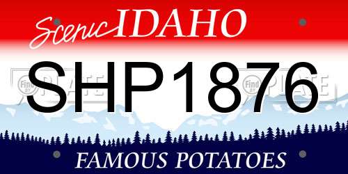 SHP1876 Idaho License Plate