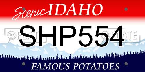 SHP554 Idaho License Plate