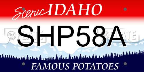 SHP58A Idaho License Plate