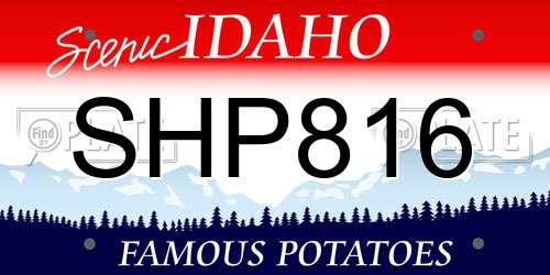 SHP816 Idaho License Plate