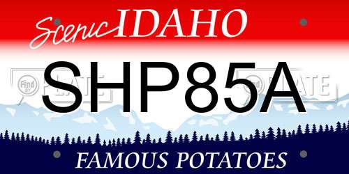 SHP85A Idaho License Plate