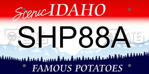 SHP88A Idaho License Plate
