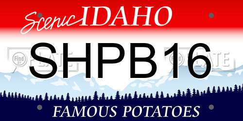 SHPB16 Idaho License Plate