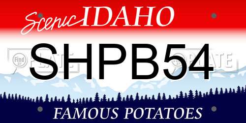 SHPB54 Idaho License Plate