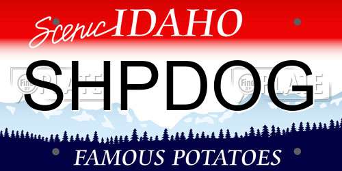 SHPDOG Idaho License Plate