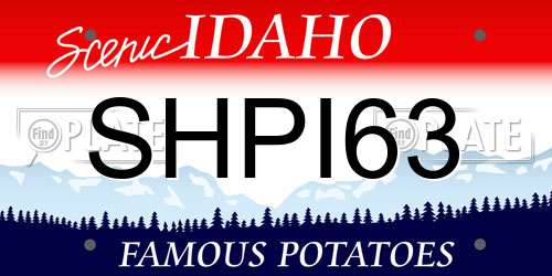 SHPI63 Idaho License Plate